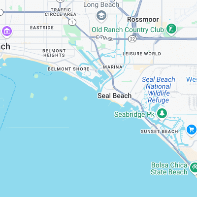 San Gabriel Rivermouth surf map