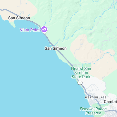 San Simeon Creek surf map