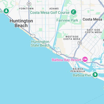 Santa Ana Jetties surf map