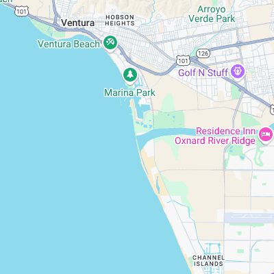 Santa Clara Rivermouth surf map