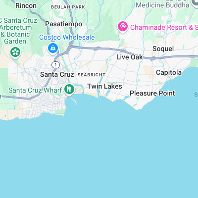 Santa Cruz Harbor surf map