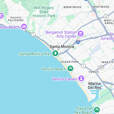 Santa Monica Pier surf map