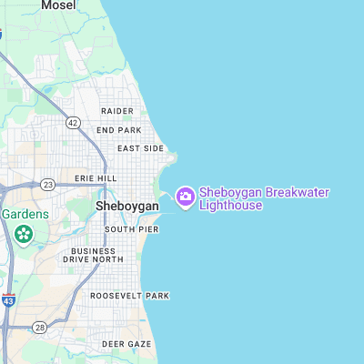 Sheboygan surf map
