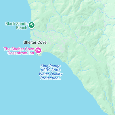 Shelter Cove surf map