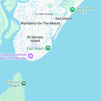 St Simons Island surf map