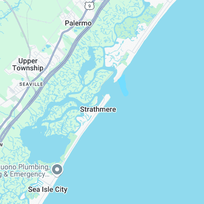 Strathmere, 7th Street surf map