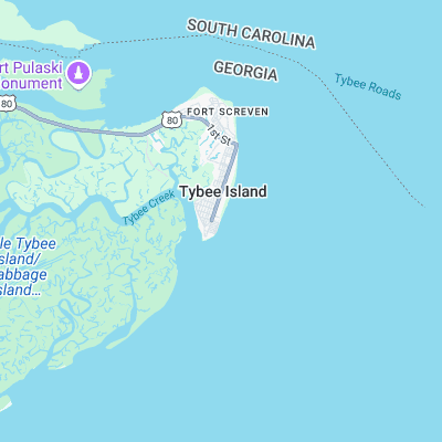 Tybee Island Pier surf map