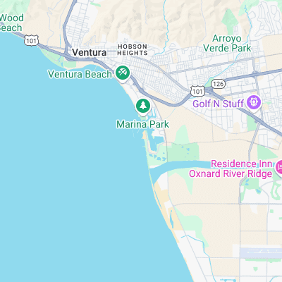 Ventura Jetty surf map