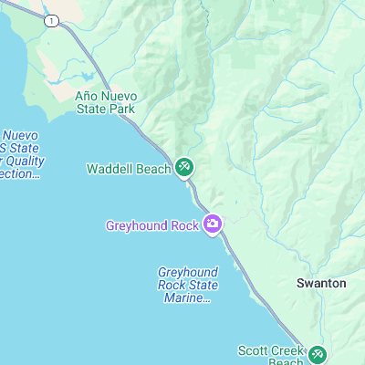 Waddell Creek surf map